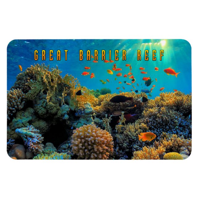 Australiens Underbara Barrier Reef stilized Magnet (Horisontell)