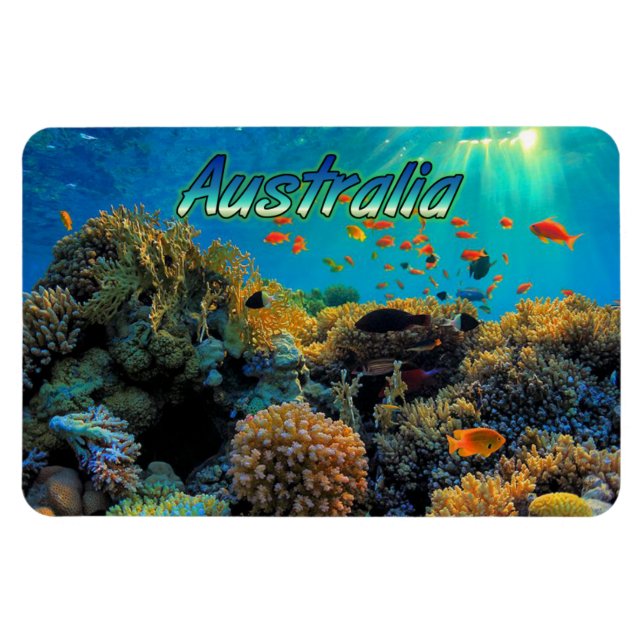 Australiens Underbara Barrier Reef stilized Magnet (Horisontell)