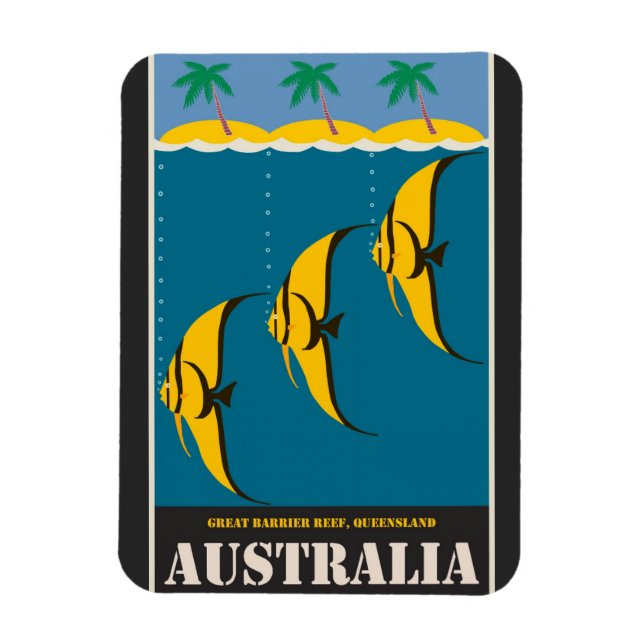 Australiens Underbara Barrier Reef Vintage resor P Magnet (Vertikal)