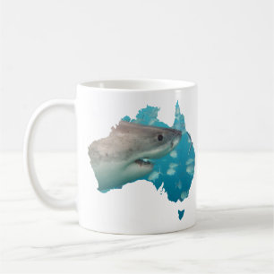 Australiens Underbara haj Land Shape Kaffemugg