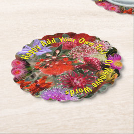 Australiens Vilda Blommor Rund Utformad Underlägg Papper