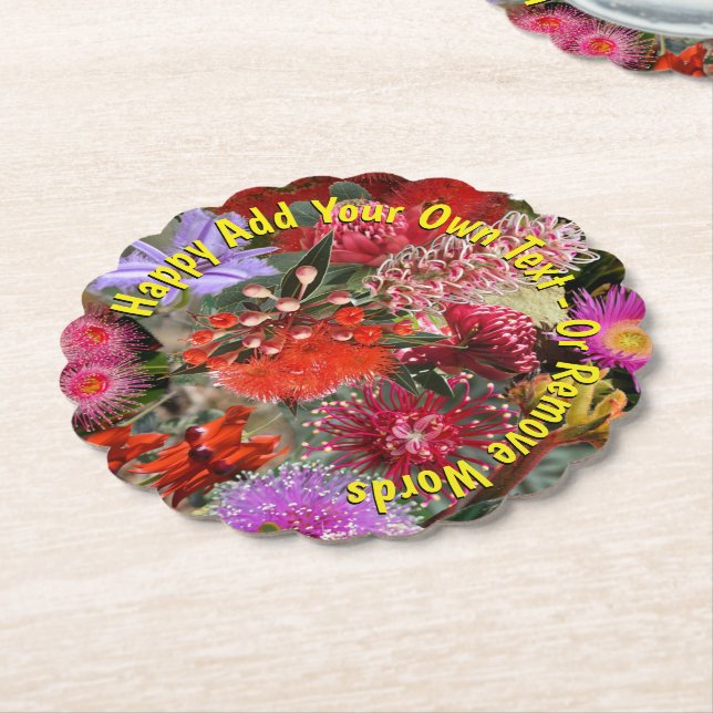 Australiens Vilda Blommor Rund Utformad Underlägg Papper (Vinklad)