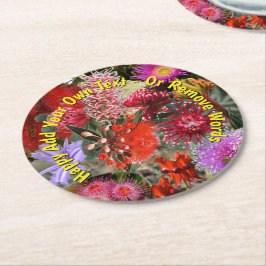 Australiens vilda blommor underlägg papper rund