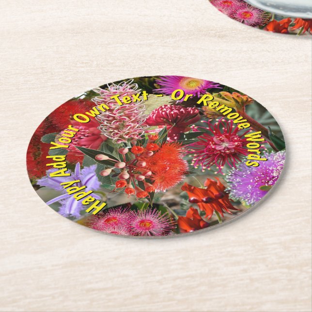 Australiens vilda blommor underlägg papper rund (Vinklad)