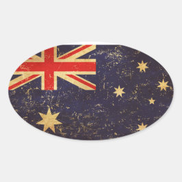 Australiens Vintage Design Ovalt Klistermärke