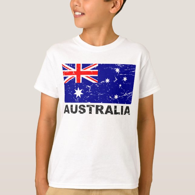 Australiens Vintage Flagga T-shirt (Framsida)