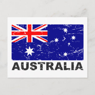 Australiens Vintage Flagga Vykort