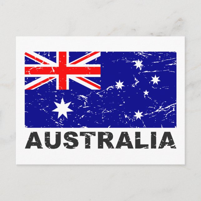 Australiens Vintage Flagga Vykort (Framsida)
