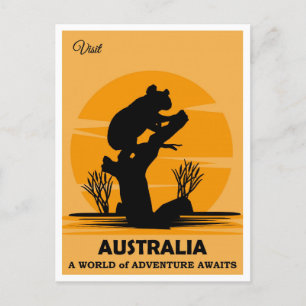 Australiens Vintage Koala Bear Travel Vykort