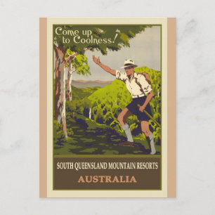 Australiens Vintage Mountain Travel Poster Vykort
