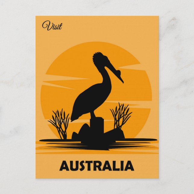 Australiens Vintage Pelican Travel Vykort (Framsida)