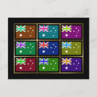 Australiens vykort för Flaggor Multihue