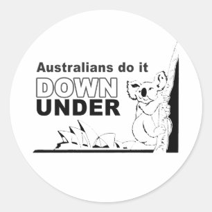 australiensare gör det där nere runt klistermärke
