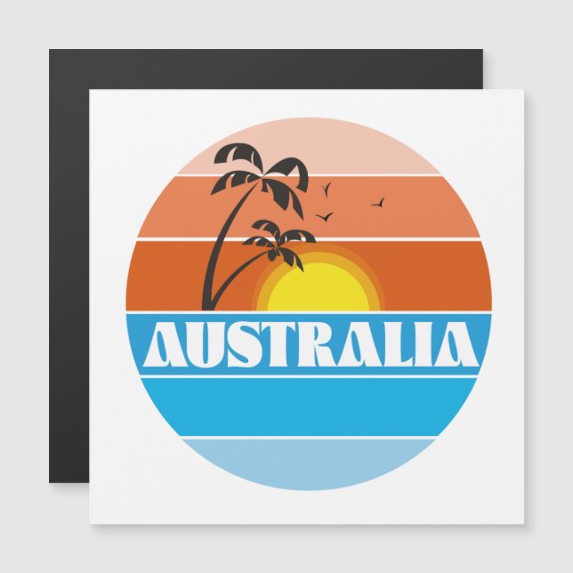 Australiensisk 80-tals solnedgång retro logotyp (Fram/baksida)