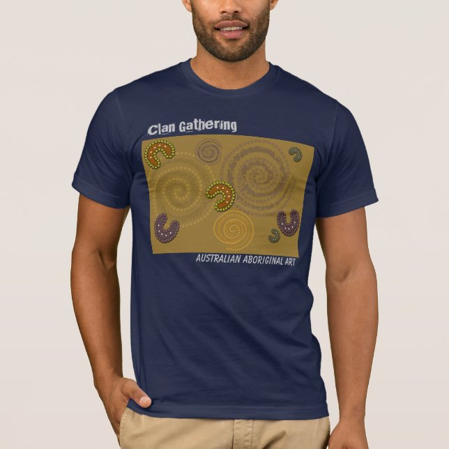 Australiensisk Aboriginal konst - manar T Shirt (Framsida)
