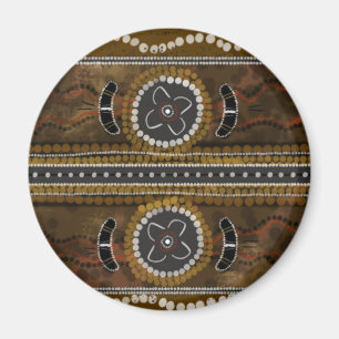 Australiensisk Aboriginal konst - matsammankomst Magnet