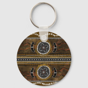 Australiensisk Aboriginal konst - matsammankomst Nyckelring