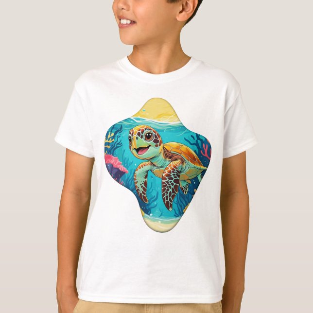 Australiensisk Boho Sköldpadda - Solig Stänk T Shirt (Framsida)
