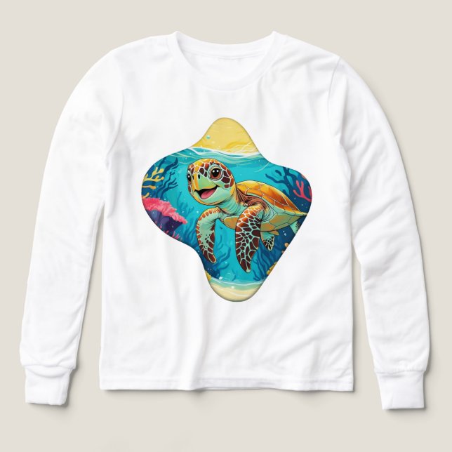 Australiensisk Boho Sköldpadda T-Shirt | Solig Pla (Design framsida)