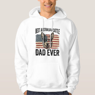 Australiensisk boskapshund Pappa Patriotisk Vintag Hoodie