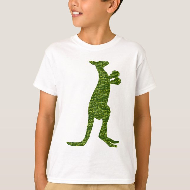 Australiensisk boxningkänguru med Slangtypografi T-shirt (Framsida)
