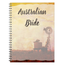 Australiensisk brud bröllopsplanerarens anteckning