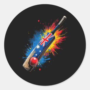 Australiensisk cricket T Runt Klistermärke