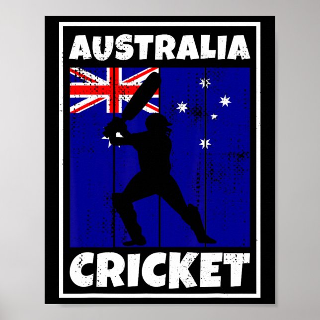Australiensisk cricketfan Flagga Australien cricke Poster (Framsidan)