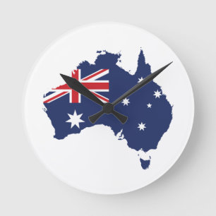 Australiensisk flagga rund klocka