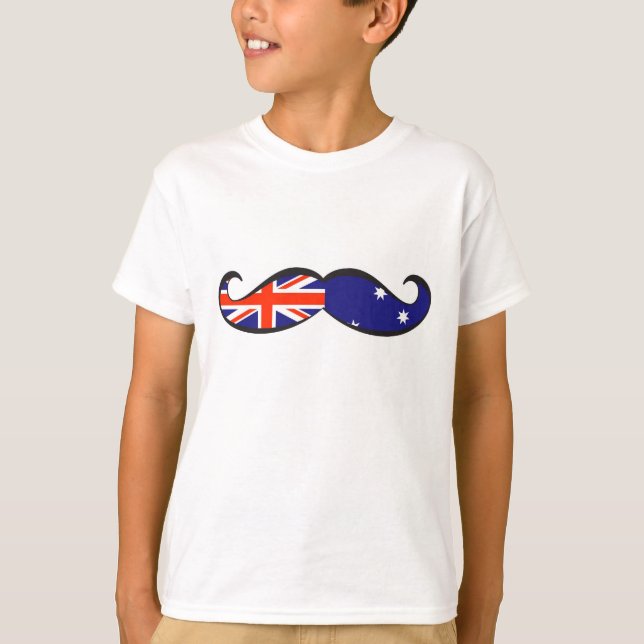 Australiensisk flaggamustasch tee (Framsida)