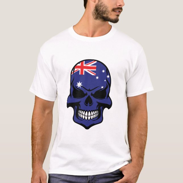Australiensisk flaggaskalle tee (Framsida)