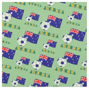 Australiensisk fotboll och flagga Grön bakgrund Tyg