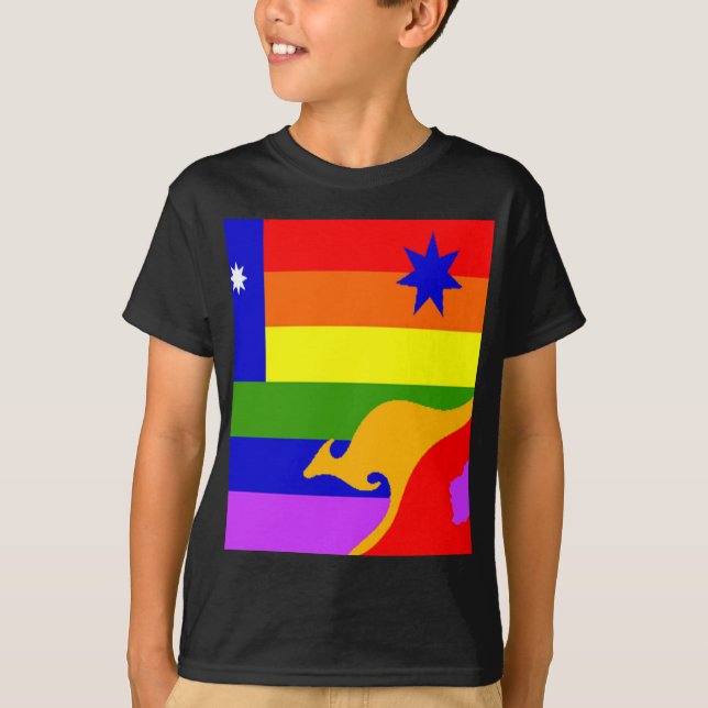 Australiensisk gay prideflagga tee shirt (Framsida)