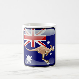 Australiensisk glansig flagga kaffemugg