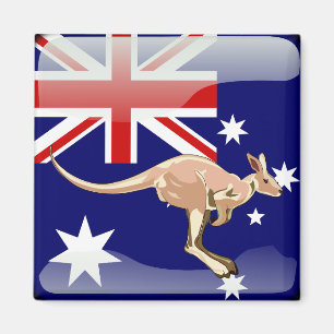 Australiensisk glansig flagga magnet