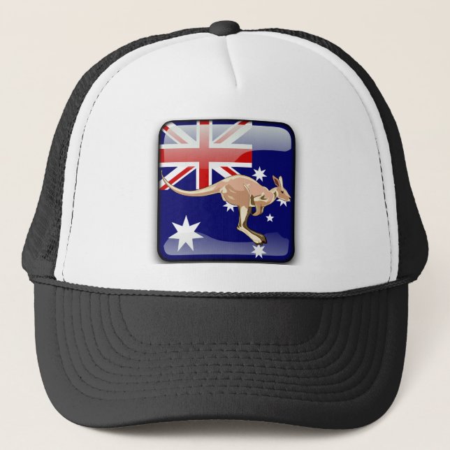 Australiensisk glansig flagga truckerkeps (Framsida)