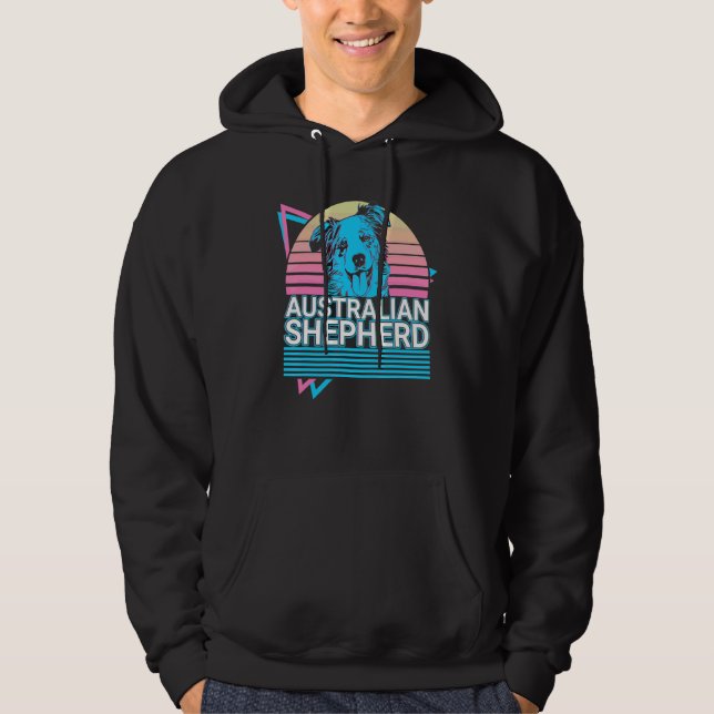 Australiensisk herde Retro Hoodie (Framsida)
