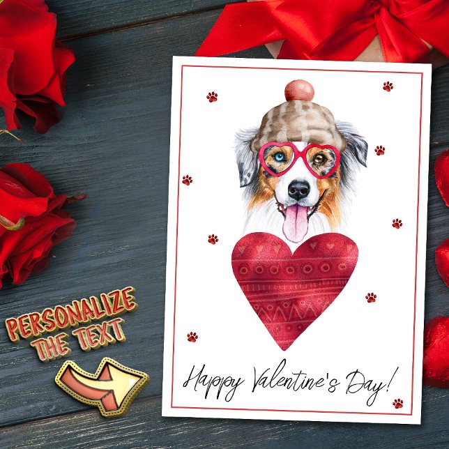 Australiensisk herdehund Älskare Alla hjärtans dag Julkort (Skapare uppladdad)