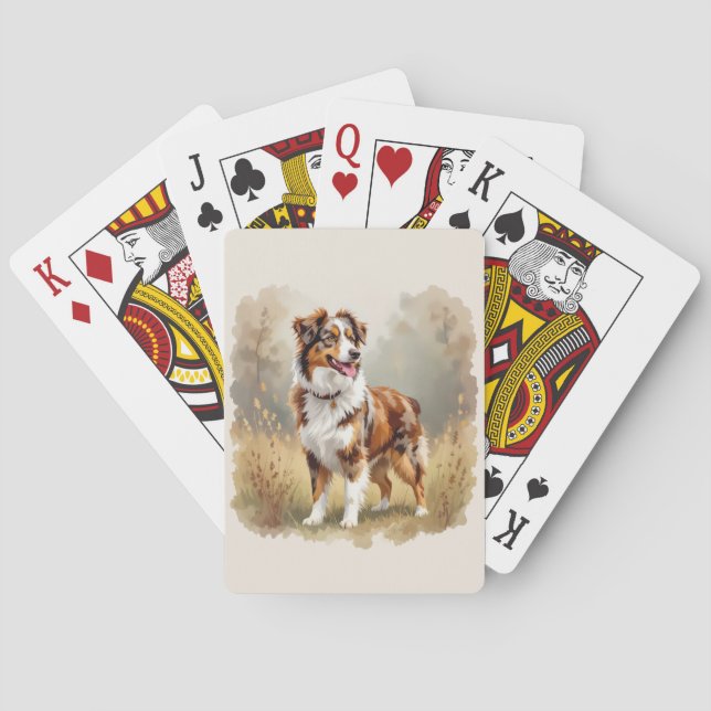 Australiensisk herdehund Röd Merle Aussie Casinokort (Baksidan)