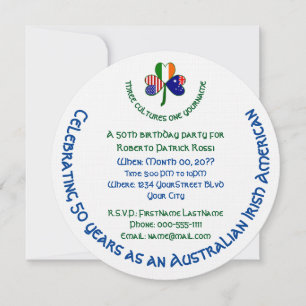Australiensisk irländsk amerikansk flagg Shamrock Inbjudningar