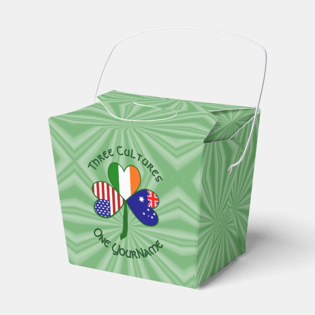 Australiensisk irländsk amerikansk Shamrock Person Presentaskar (Framsidan Sidan)