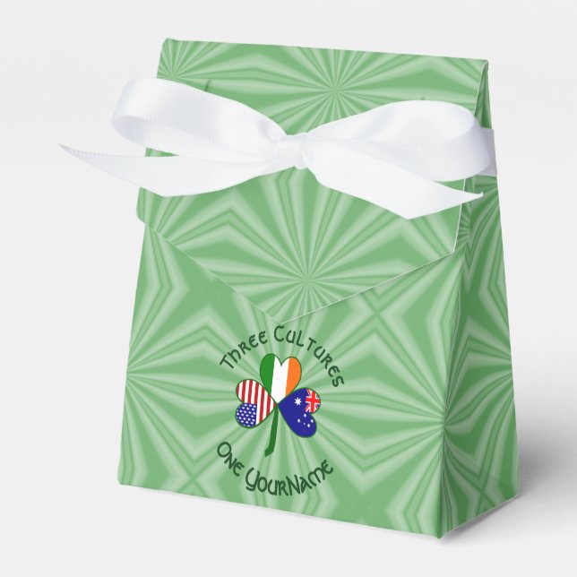 Australiensisk irländsk amerikansk Shamrock Person Presentaskar (Framsidan Sidan)