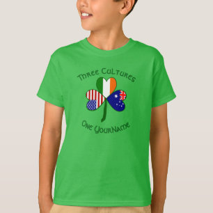 Australiensisk irländsk amerikansk shamrock Person T Shirt