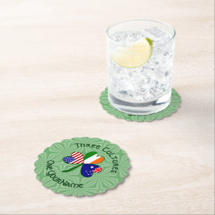 Australiensisk irländsk amerikansk Shamrock Person Underlägg Papper
