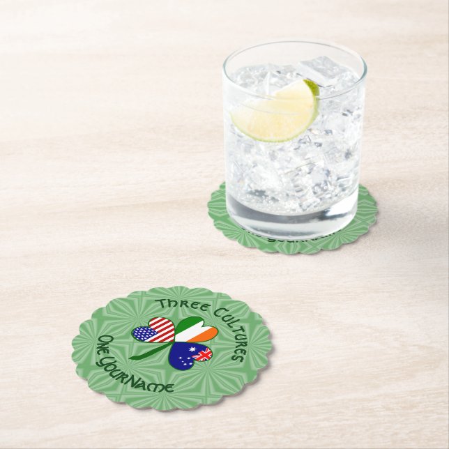 Australiensisk irländsk amerikansk Shamrock Person Underlägg Papper (Insitu)