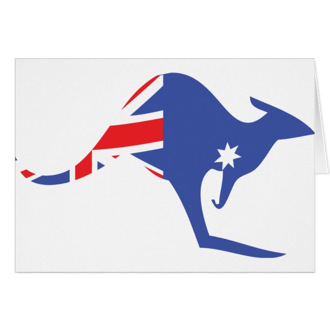 australiensisk känguru hälsningskort (Framsidan Horizontal)