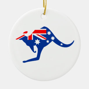 Australiensisk känguru julgransprydnad keramik