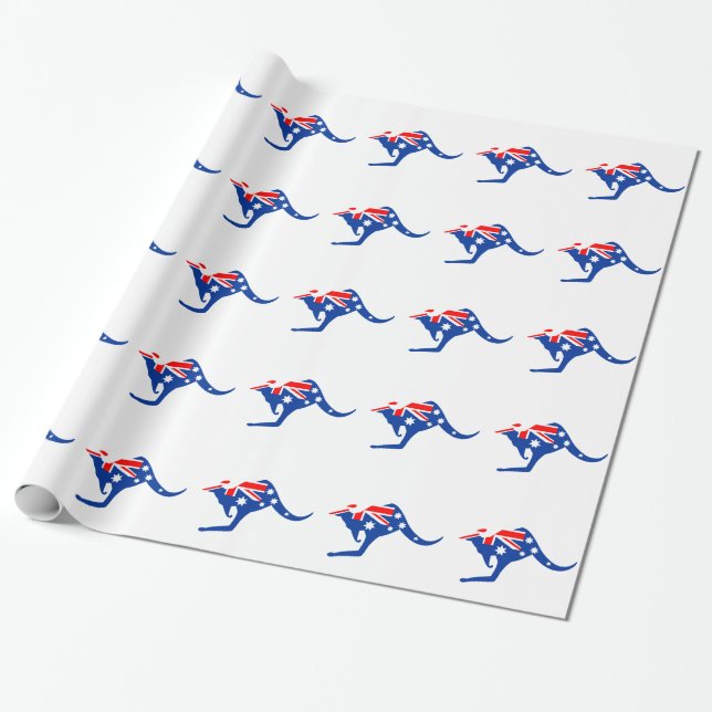Australiensisk känguru presentpapper (Utrullad)