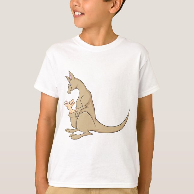 Australiensisk känguruunge mammakänguru och baby t-shirt (Framsida)