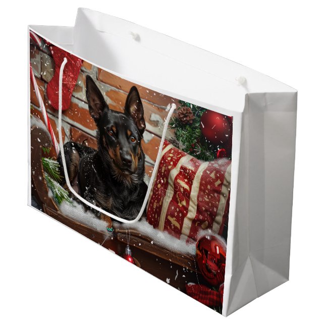 Australiensisk Kelpie Hund Jul Festlig (Framsidan Vinklad)